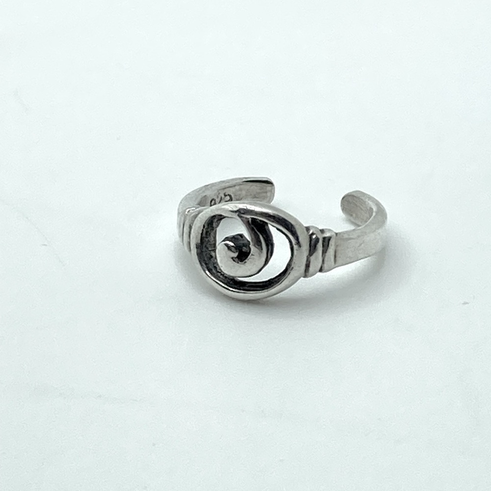 VTG Sterling Silver Swirl Design Toe Ring Sz 1 Adjustable